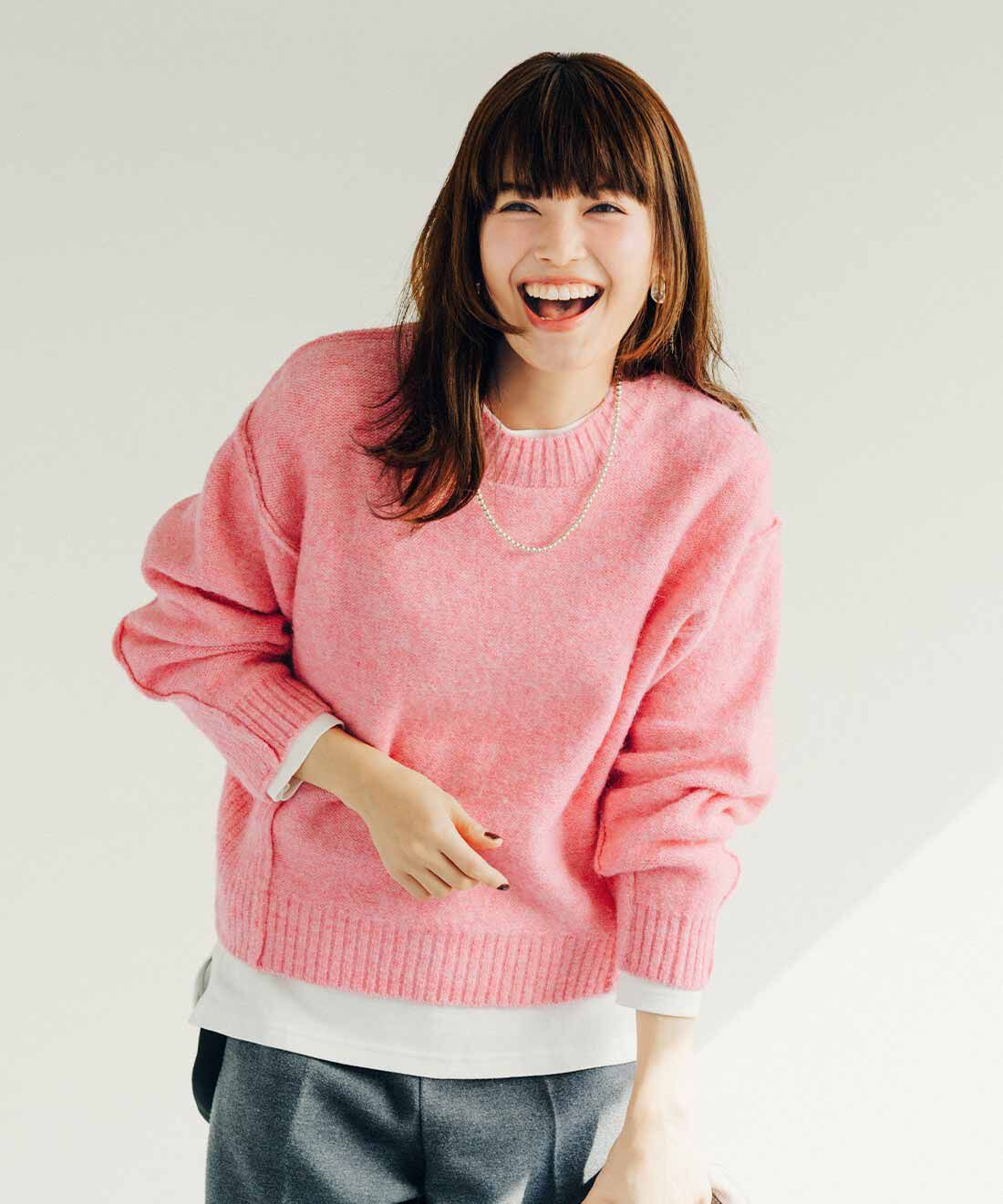 Live in  comfort|リブ イン コンフォート 切り替えデザインで着映えする 洗えるニットトップス