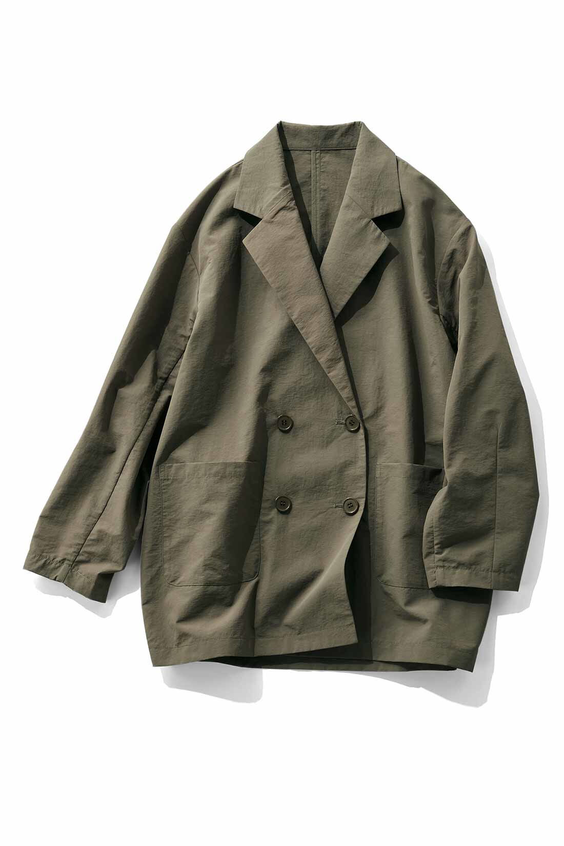 Live in  comfort|リブ イン コンフォート 栞里ちゃんとつくった 撥水機能・UVカットでアクティブにも使える コクーンジャケット〈カーキ〉