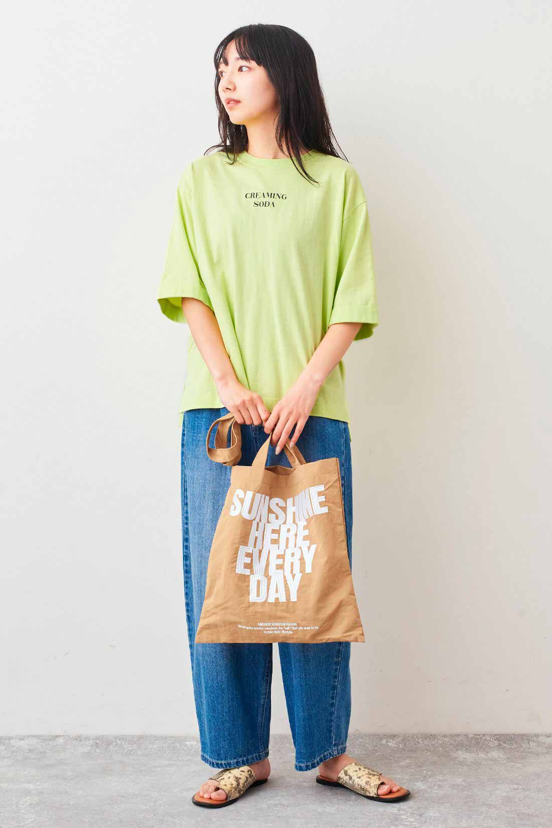 Live in  comfort|リブ イン コンフォート×500色の色えんぴつコラボ トルコオーガニックコットン五分袖Tシャツ