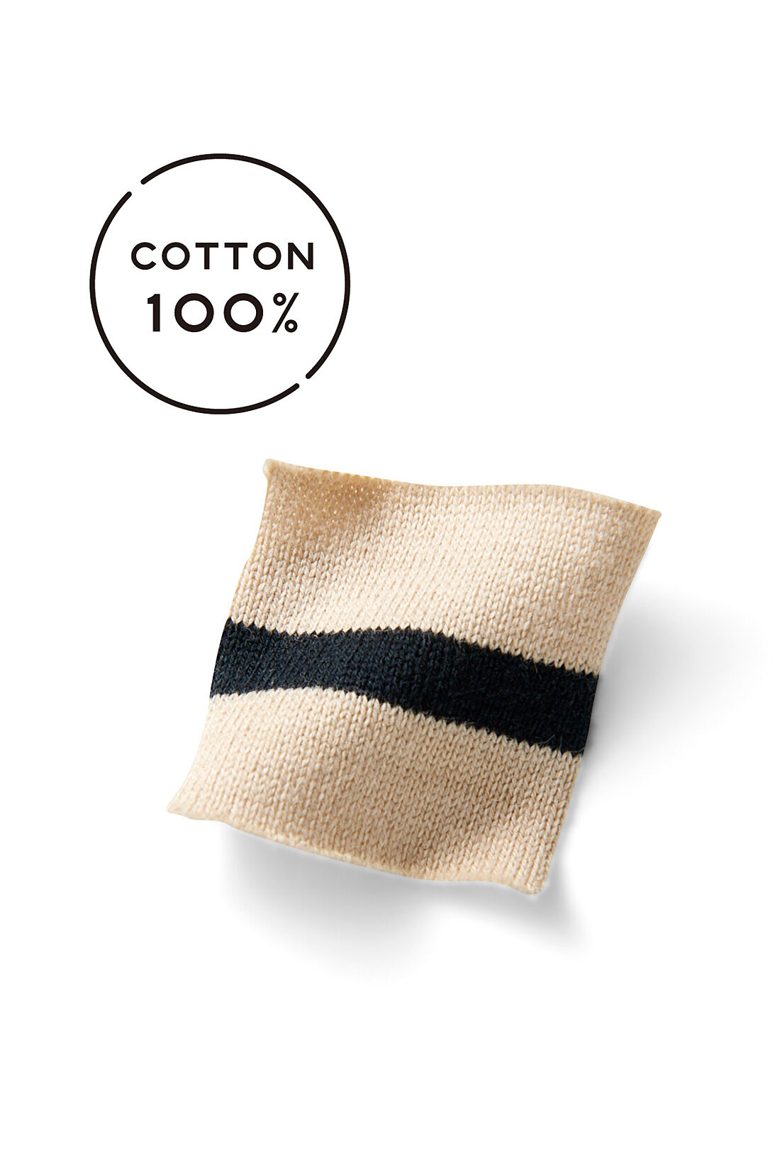 Live in  comfort|Live love cotton（R）プロジェクト　リブ イン コンフォート　インドの刺しゅうガールズとつくった　つながるフラワー　オーガニックコットンボーダートップス〈ブラック×オフホワイト〉|オーガニックコットン100%の天じくボーダー素材。 薄すぎず厚すぎずほどよい厚みです。　※お届けするカラーとは異なります。
