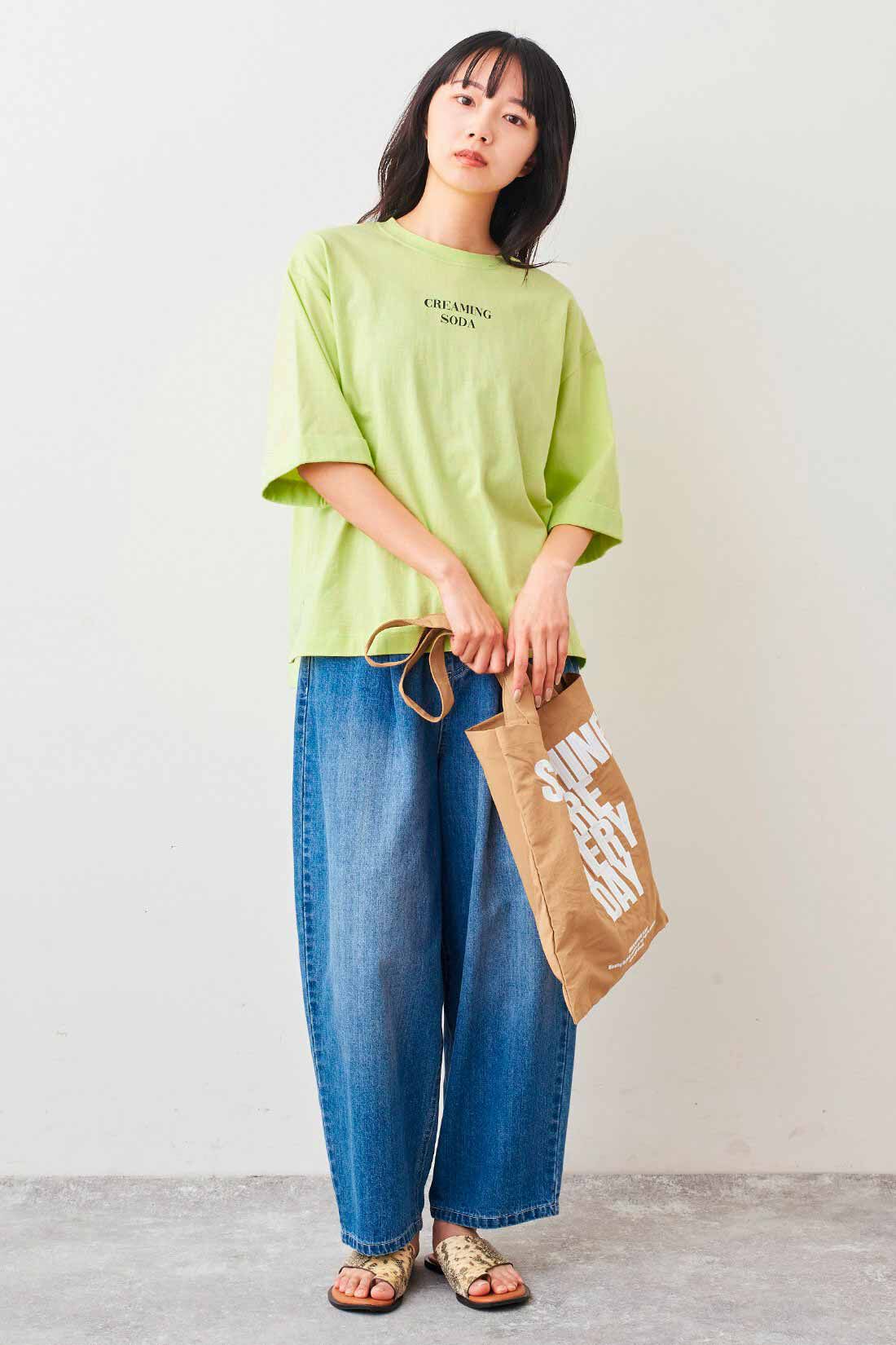 Live in  comfort|リブ イン コンフォート×500色の色えんぴつコラボ トルコオーガニックコットン五分袖Tシャツ