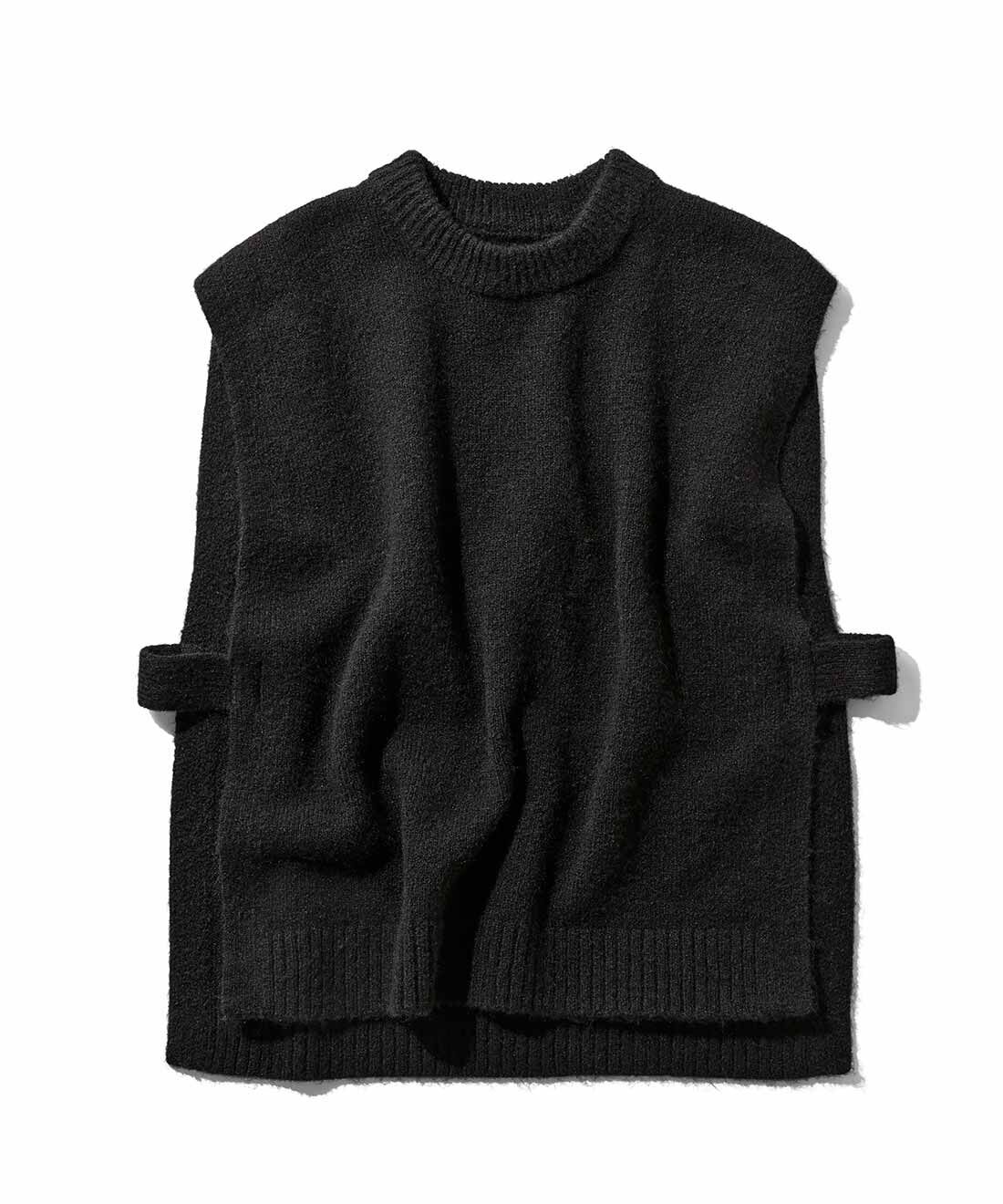Live in  comfort|リブ イン コンフォート はまじとコラボ 間の季節の強い味方！ 何にでも重ねてスッキリこなれるニットベスト〈ブラック〉