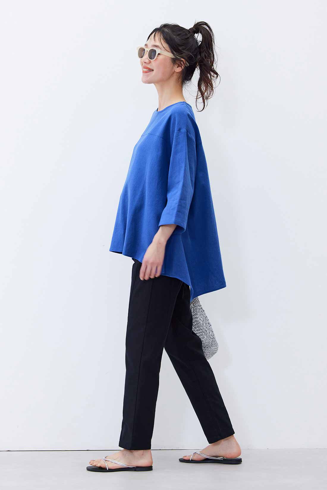 Live in  comfort|リブ イン コンフォート はまじとコラボ 揺れるヘムラインを楽しむ麻混トップス【まとめ買いキャンペーン】