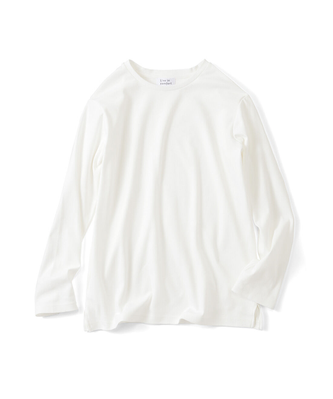Live in comfort［リブインコンフォート］|リブ イン コンフォート 吸湿発熱コットン素材のこだわりほか綿ロング白Tシャツ