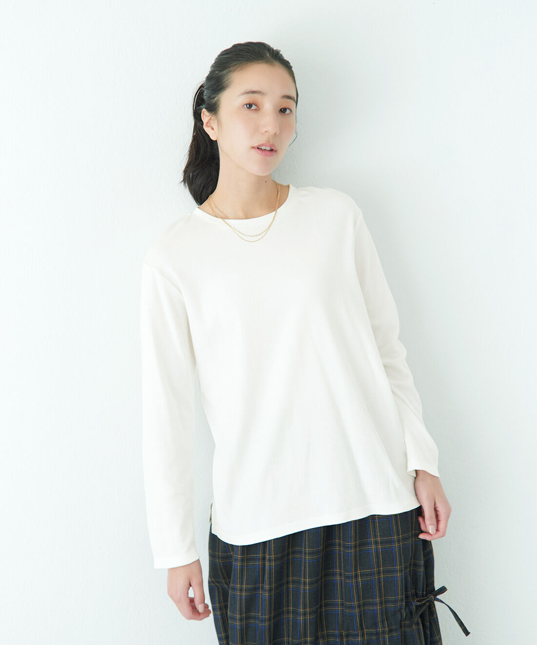 Live in comfort［リブインコンフォート］|リブ イン コンフォート 吸湿発熱コットン素材のこだわりほか綿ロング白Tシャツ