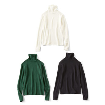 Live in  comfort | 吸湿 発熱 コットン ほか綿 タートル ニット トップス