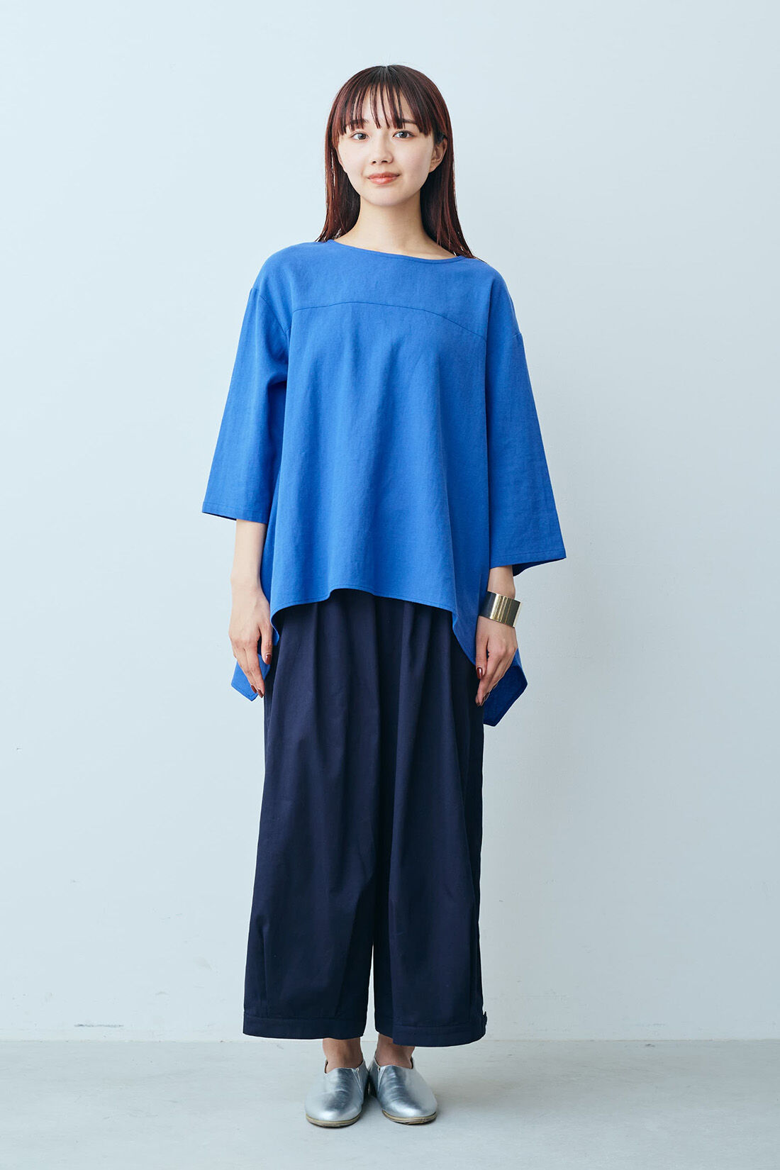 Live in  comfort|リブ イン コンフォート　Ｌｉｖｅ　Ｌｏｖｅ　ＣｏｔｔｏｎⓇプロジェクト　シルエットチェンジでコーデ自在な　ぷっかりコットンパンツ〈ネイビー〉