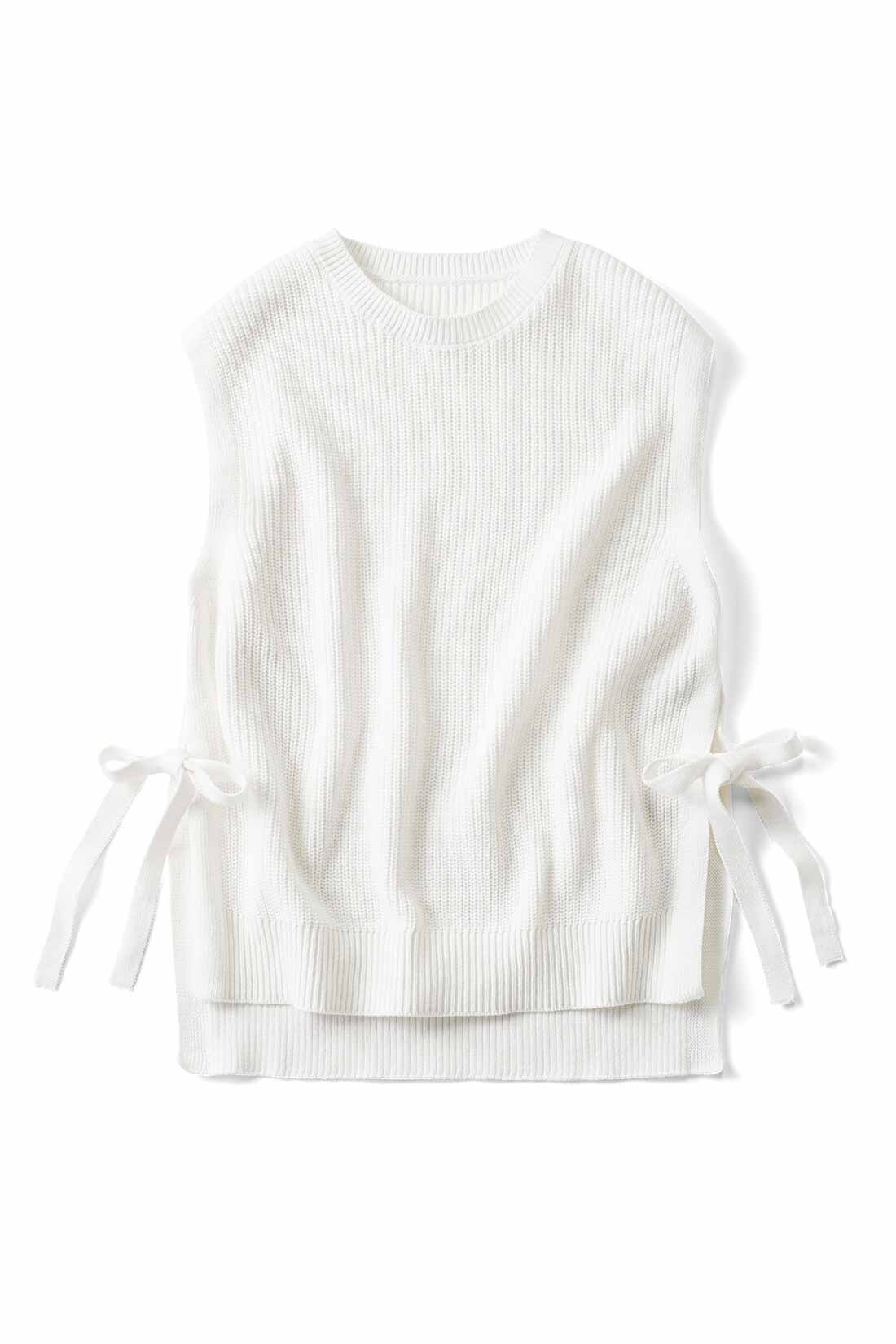 Live in  comfort|リブ イン コンフォート Live love cotton（R）プロジェクト コーデをアップデートできる オーガニックコットンニットベストの会|ホワイト