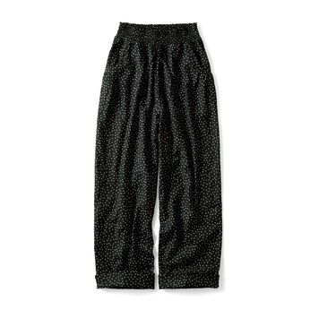 Live in  comfort | ダブルガーゼ ゆるウエストシャーリングパンツ〈ブラック〉【コーデ買い】