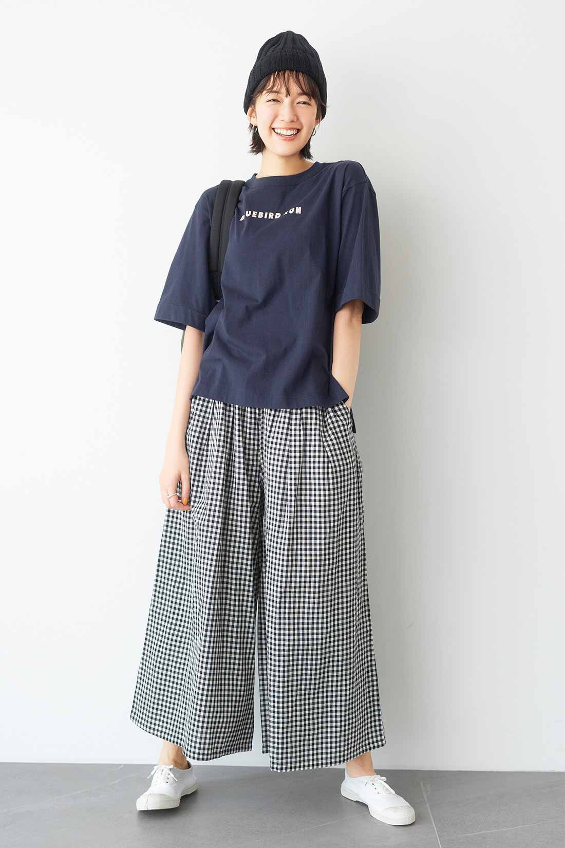 Live in  comfort|リブ イン コンフォート×500色の色えんぴつコラボ トルコオーガニックコットン五分袖Tシャツ