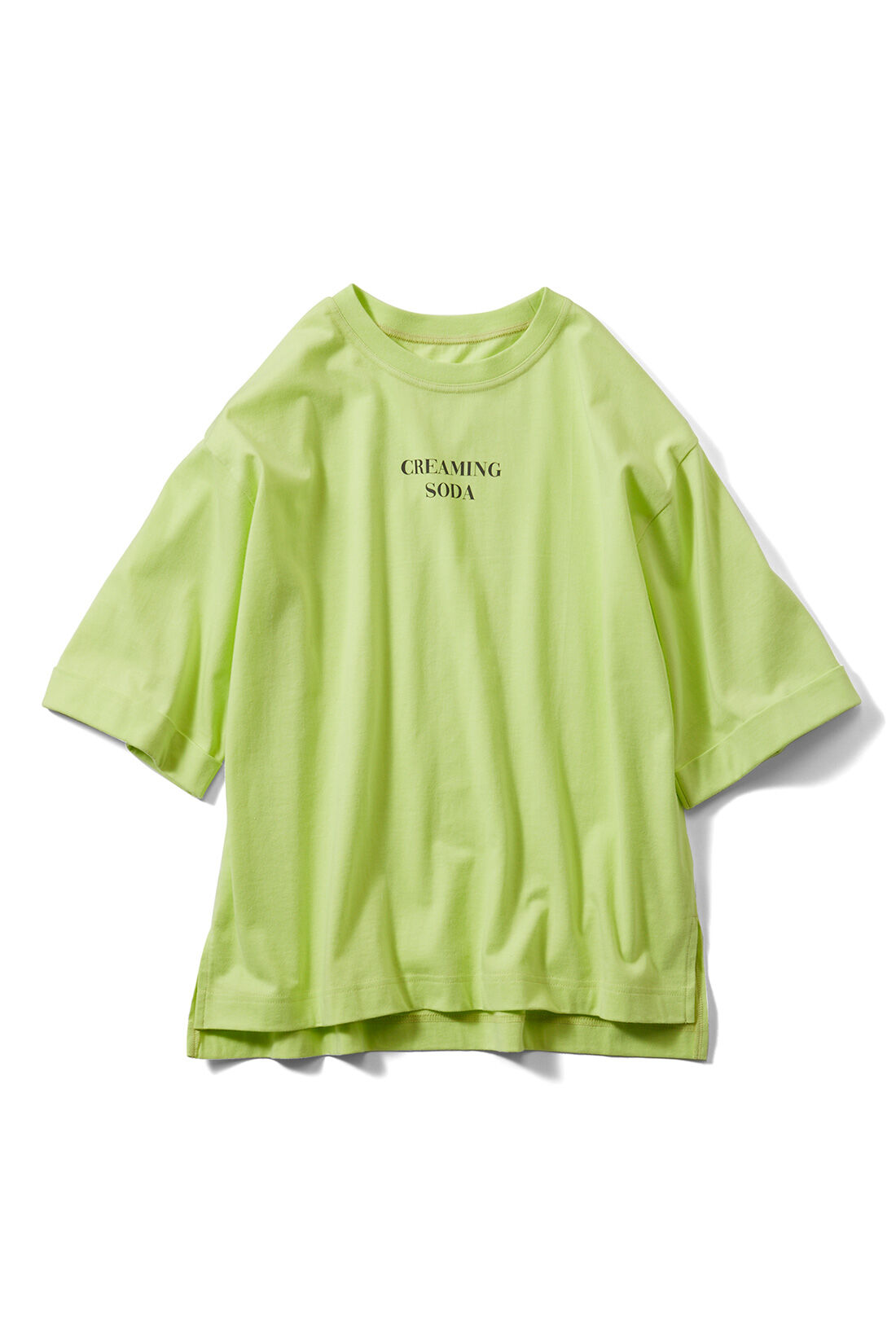 Live in  comfort|リブ イン コンフォート×500色の色えんぴつコラボ トルコオーガニックコットン五分袖Tシャツ|〈ライムイエロー〉CREAMING SODA　プールサイドの人気者クリームソーダの色