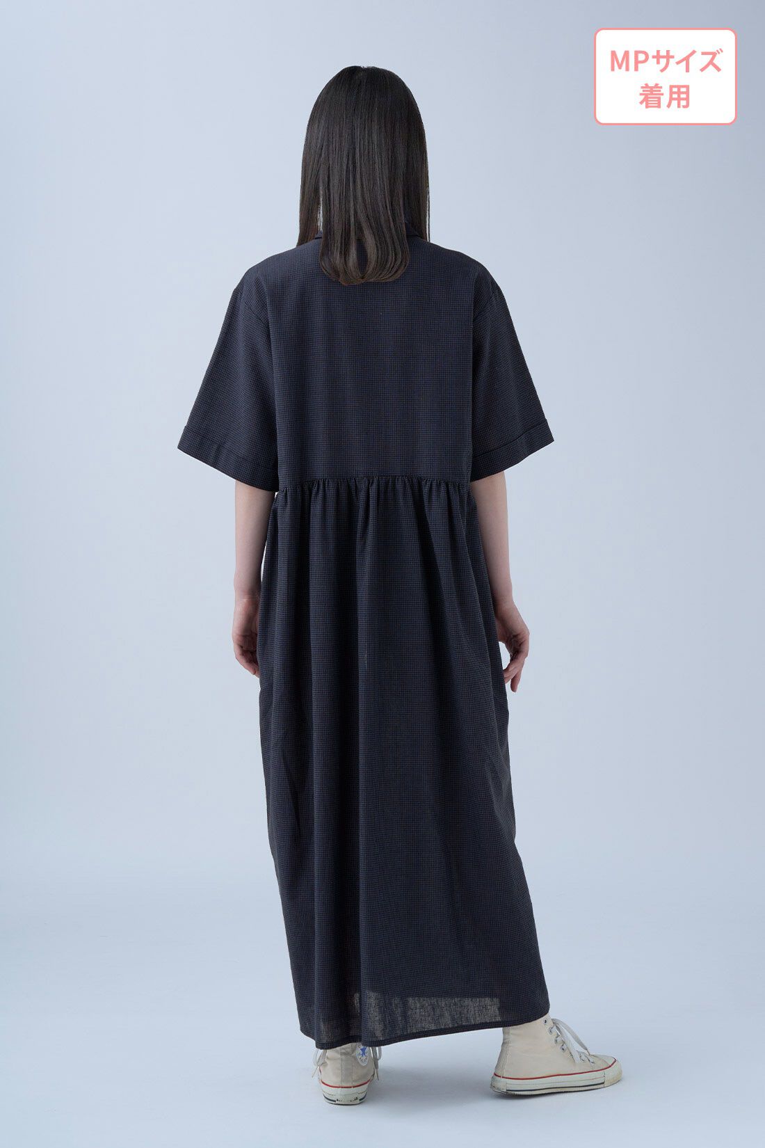 Live in  comfort|リブ イン コンフォート 人気スタイリスト 石上 美津江さんとつくった 麻混上品ワンピース〈ブルーチェック〉