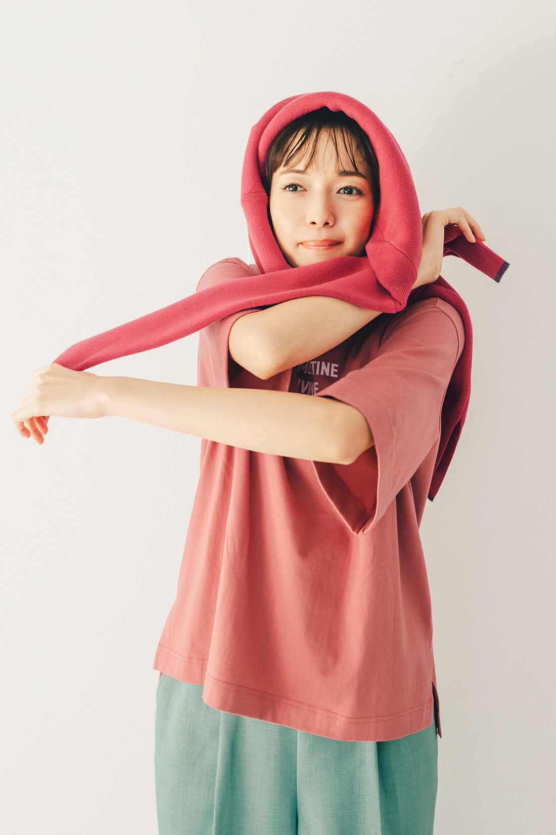 Live in  comfort|リブ イン コンフォート×500色の色えんぴつコラボ トルコオーガニックコットン五分袖Tシャツ【まとめ買いキャンペーン】