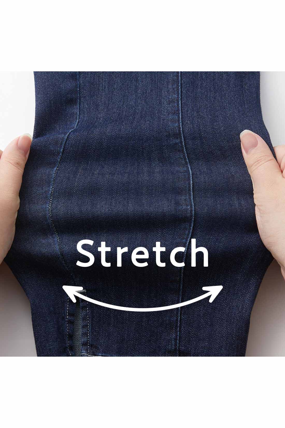 Live in  comfort|リブ イン コンフォート   暑い日も涼やかで心地いい！ すっきりちょうどいいデニムパンツ〈ダークブルー〉