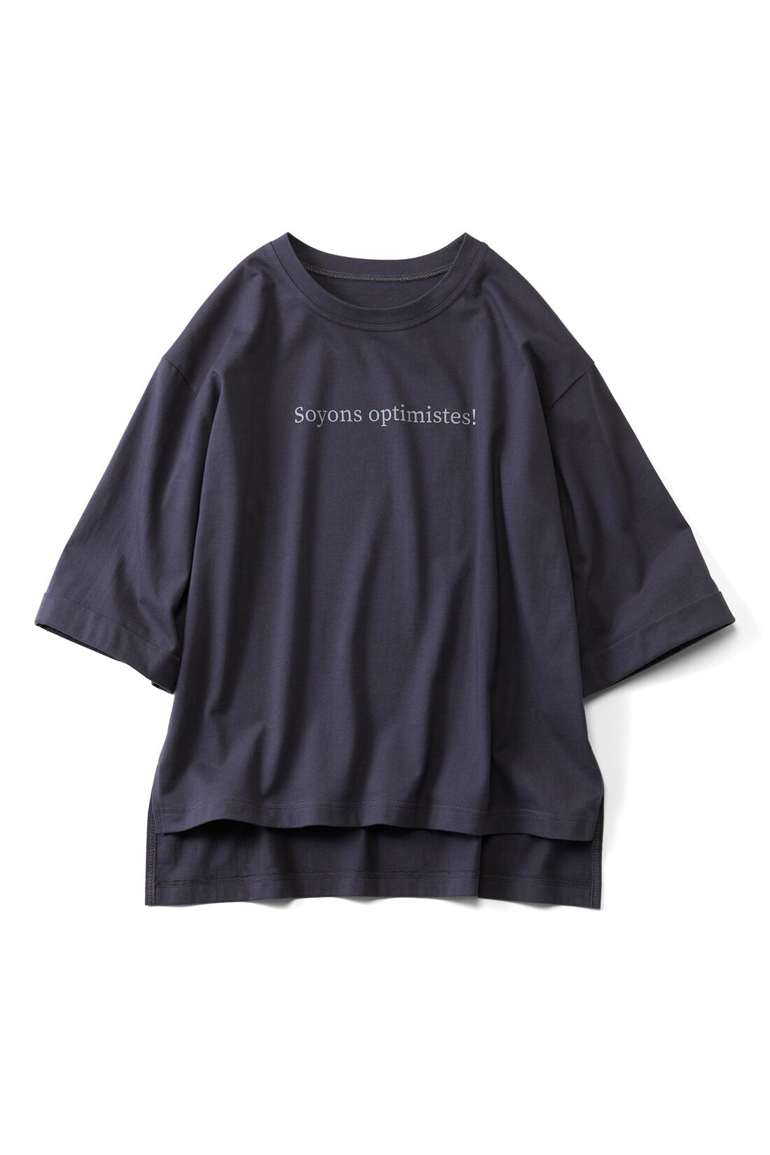 Live in comfort［リブインコンフォート］|リブ イン コンフォート 地中海育ちのトルコオーガニックコットンＴシャツ〈チャコール〉|チャコール　Soyons optimistes！ “楽観的になりましょう！”