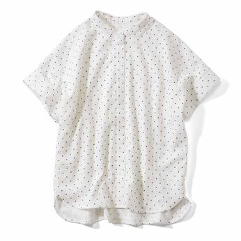 Live in  comfort | オーガニックコットン100％ダブルガーゼ素材の半袖シャツ〈ドット〉