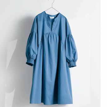 Live in  comfort | ふわり コットンローン ボリューム チュニック ブルー 青