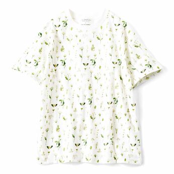 Live in  comfort | plantica 美しく咲き誇る コットン Tシャツ by LOVE＆PEACE PROJECT ホワイト 白