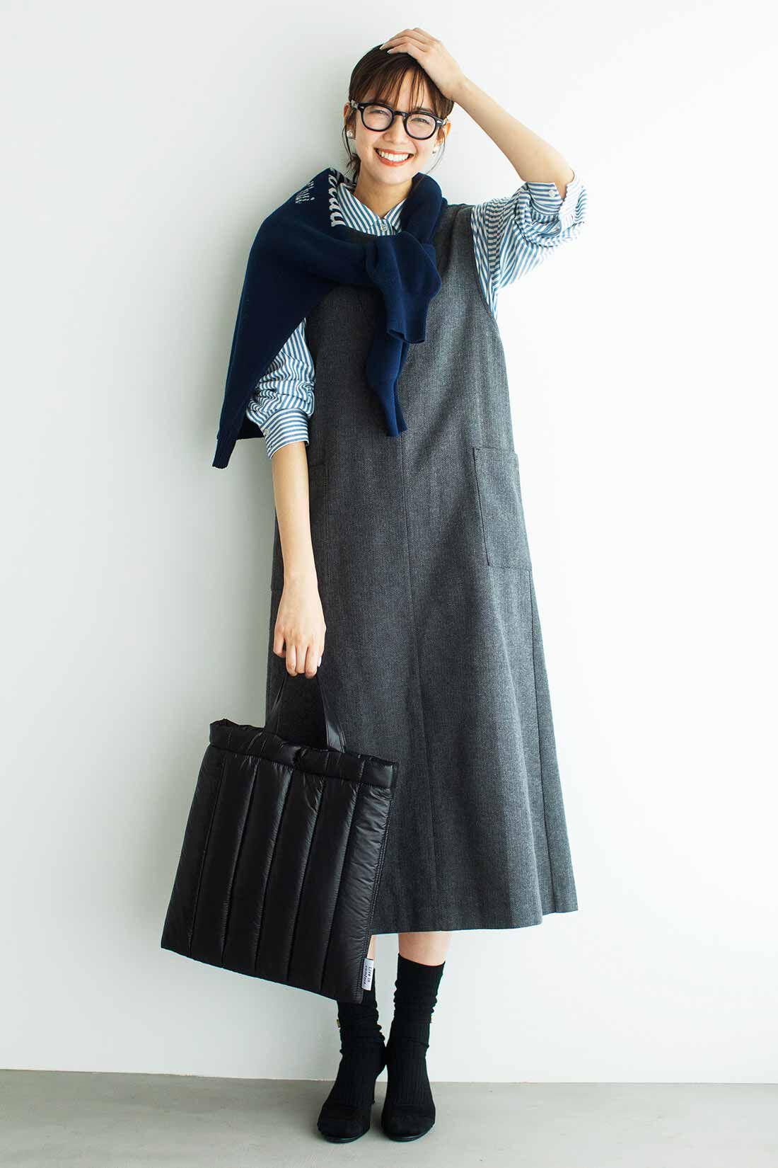Live in  comfort|リブ イン コンフォート 軽やかに手ぶらでお出かけ！ ふかふかキルティングショルダーバッグ|ランチや休憩タイム、ちょっとした所用、書類を持ち運ぶサブバッグとして......など、活躍の場はいろいろ。黒ならきちんと感もバッチリです。