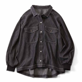 Live in  comfort | コットン　シャツジャケット〈ＢＫ〉リブ