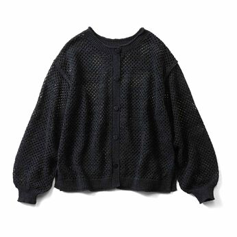 Live in  comfort | 透かし編みニットカーデ〈ＢＫ〉リブイン