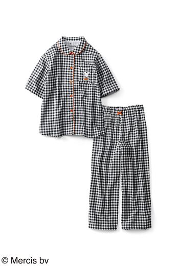 Live in  comfort | ナインチェ 刺しゅう ふんわり ダブル ガーゼ ギンガム パジャマ