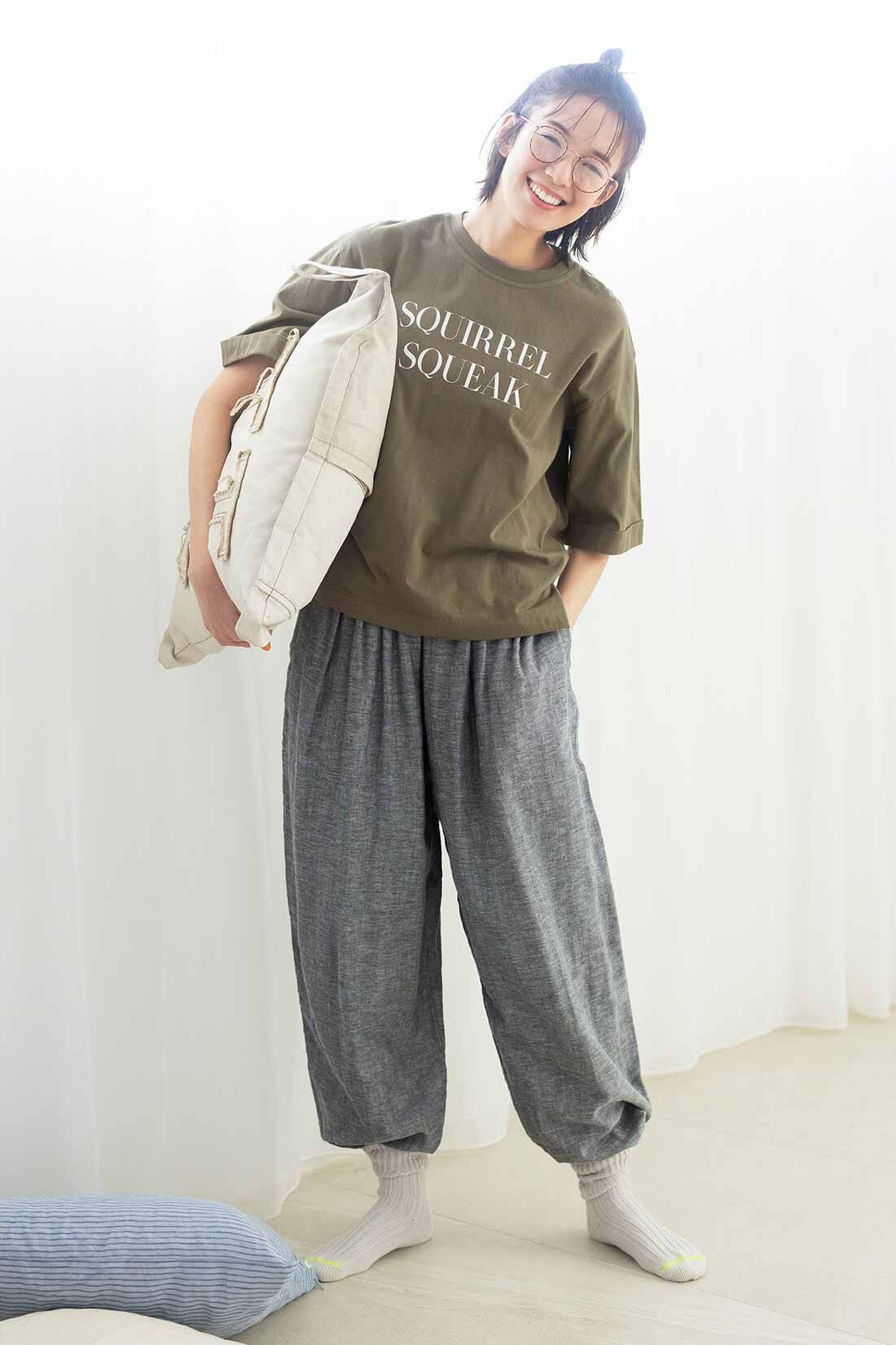 Live in  comfort|リブ イン コンフォート×500色の色えんぴつコラボ トルコオーガニックコットン五分袖Tシャツ
