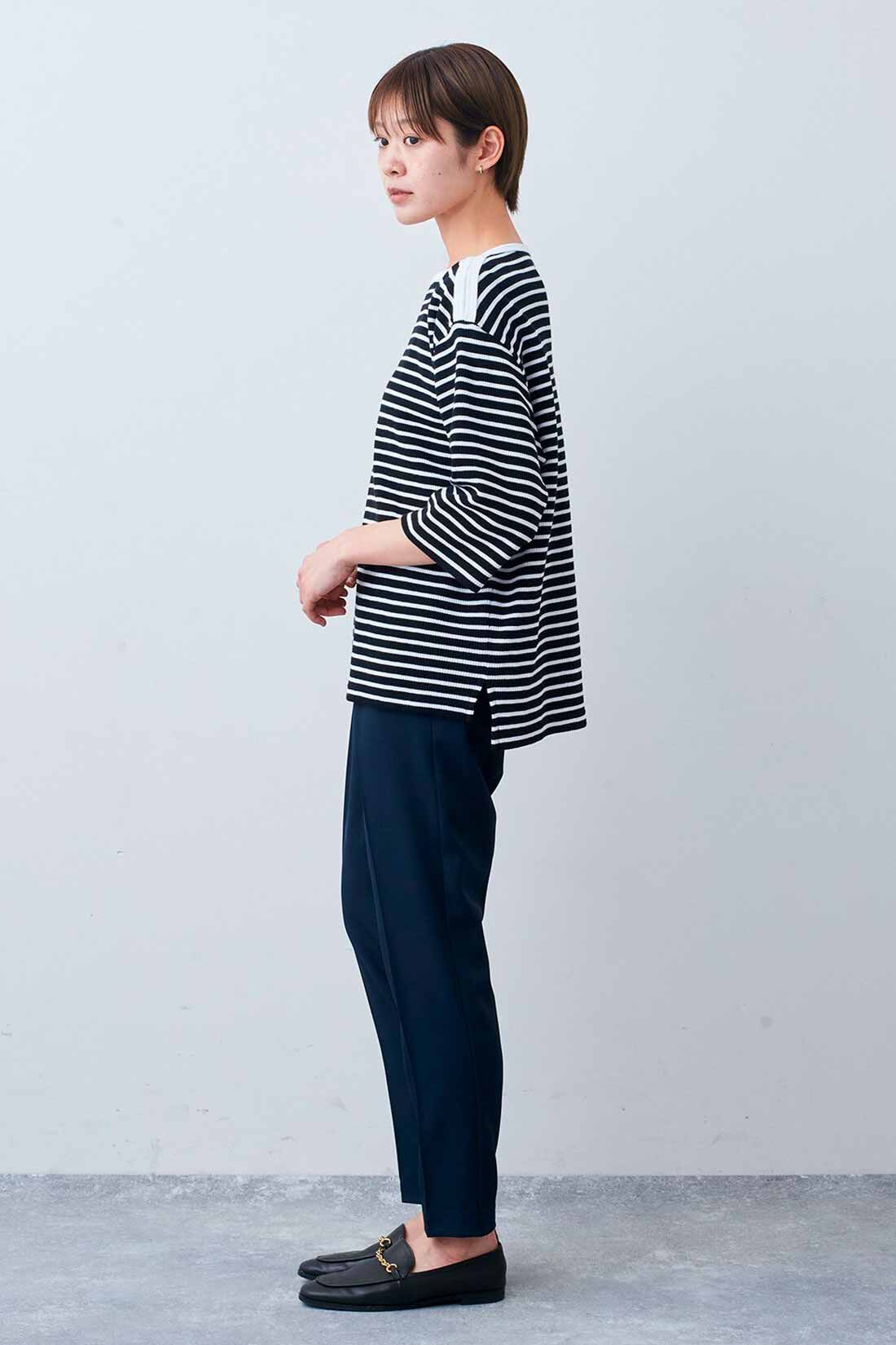Live in  comfort|リブ イン コンフォート Live love cotton（R）プロジェクト 肌心地やわらかな 大人ボーダーワッフルトップスの会