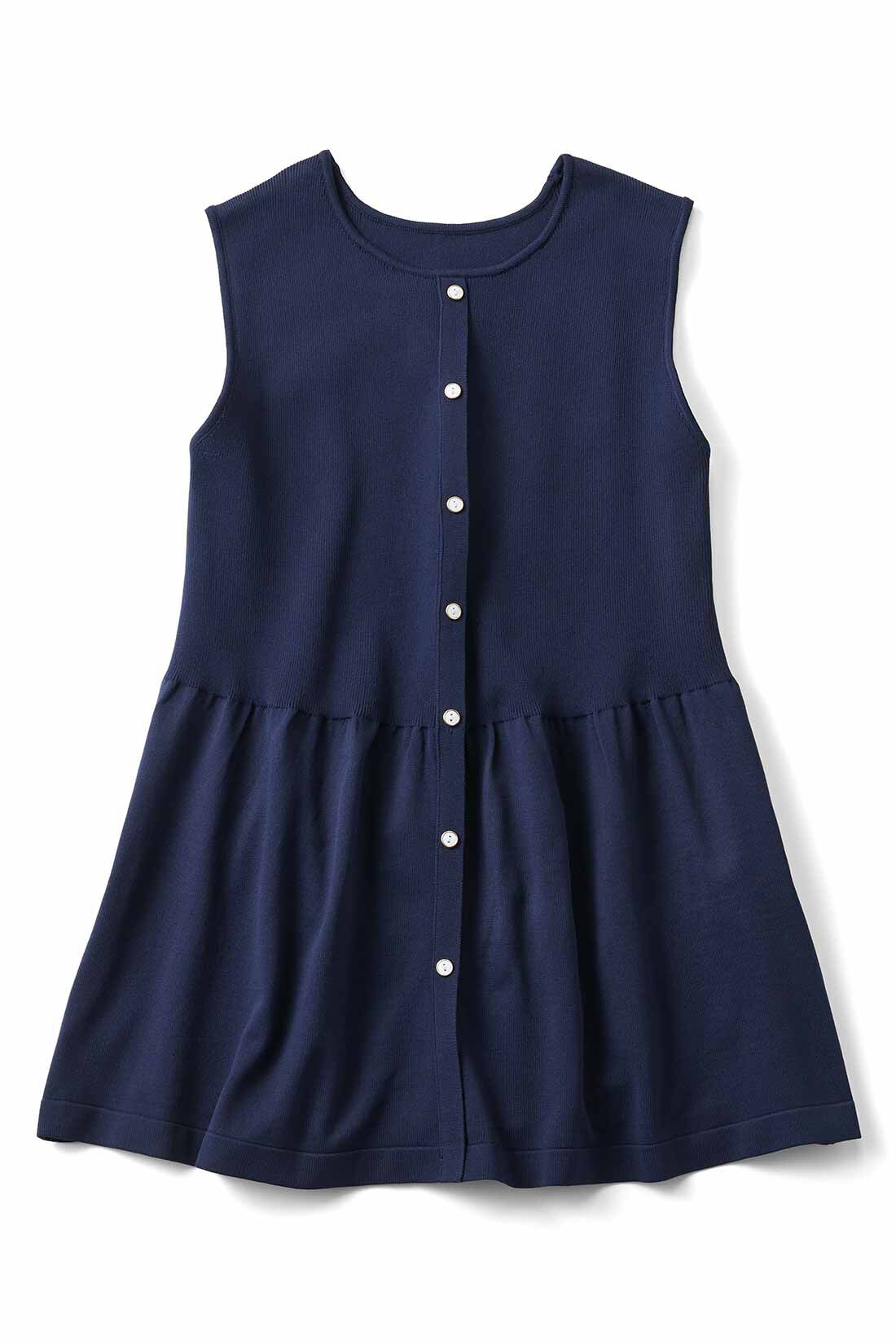 Live in comfort［リブインコンフォート］|リブ イン コンフォート ちょっとおめかし気分のペプラムニットチュニック|〈ネイビー〉