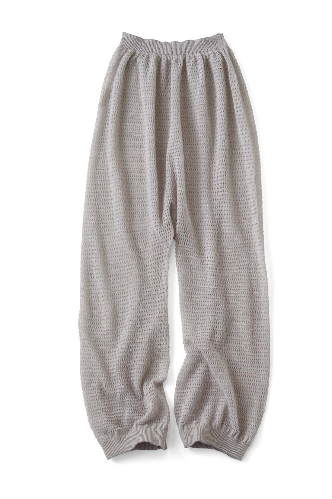 Live in  comfort|リブ イン コンフォート　さらりと風を通して涼やかな コットン混メッシュのすそくるりんペチパンツの会【おはだが気になるみんなへ】|グレー