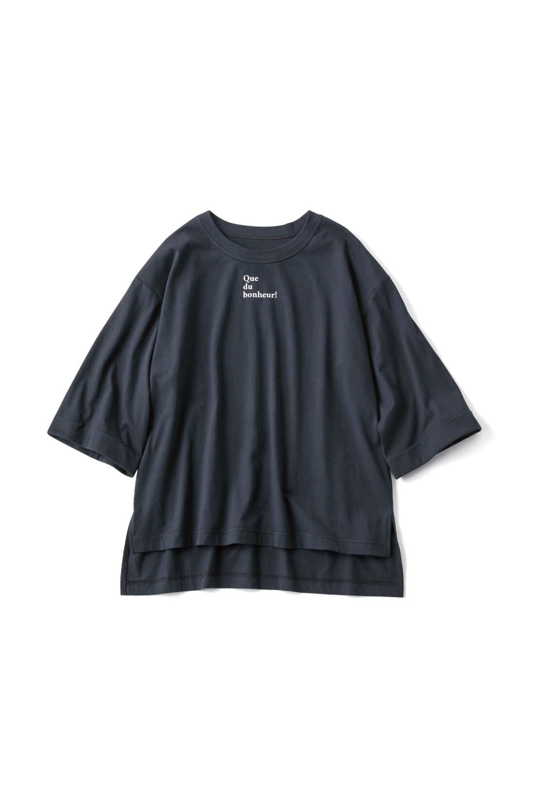 Live in  comfort|リブ イン コンフォート　Ｌｉｖｅ　Ｌｏｖｅ　ＣｏｔｔｏｎⓇプロジェクト　ロングシーズン使える　六分袖オーガニックコットンＴシャツ 〈イエロー〉|ブラック