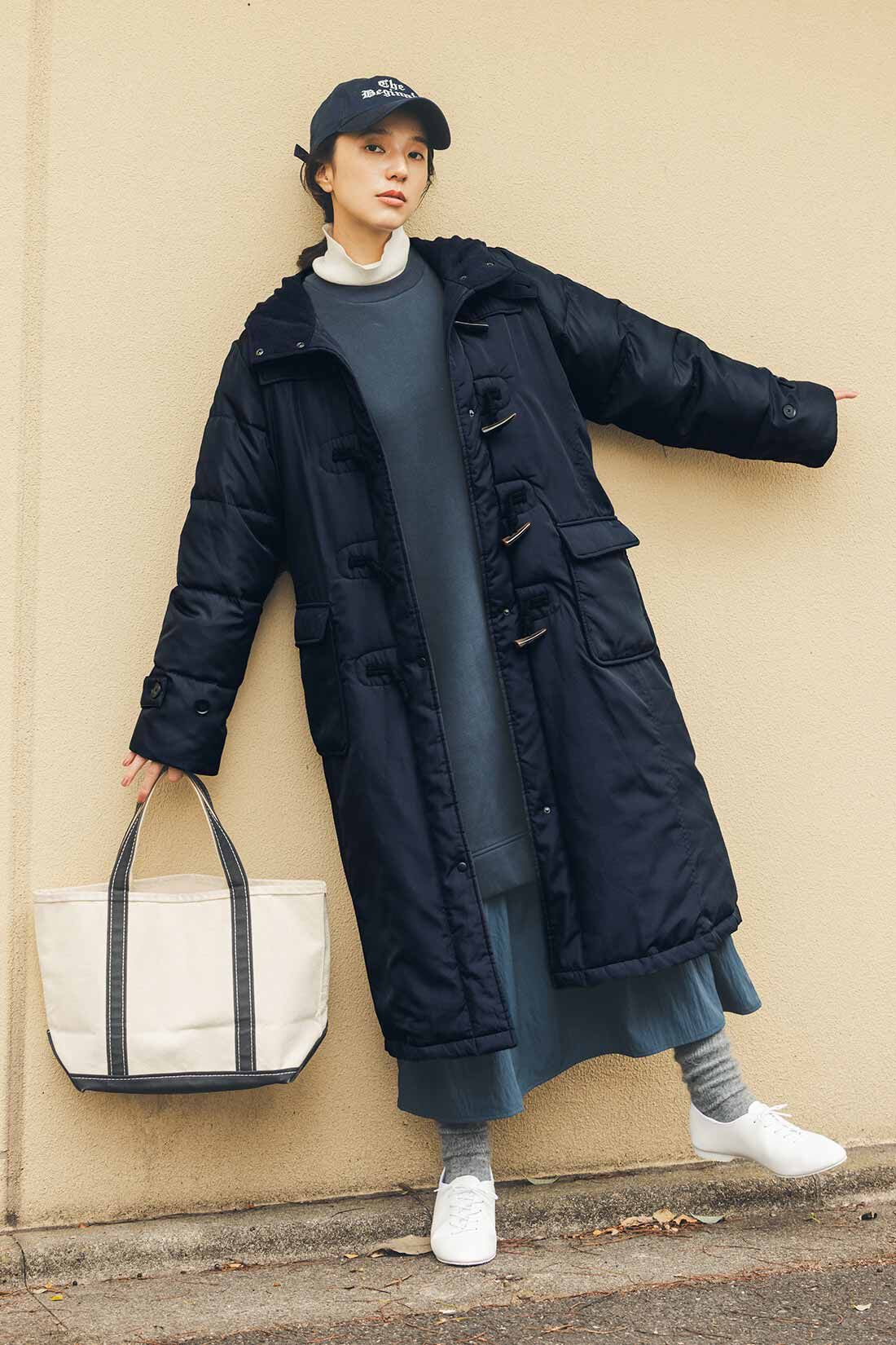 Live in  comfort|リブ イン コンフォート 異素材遣いで品のよい 裏起毛カットソーワンピース