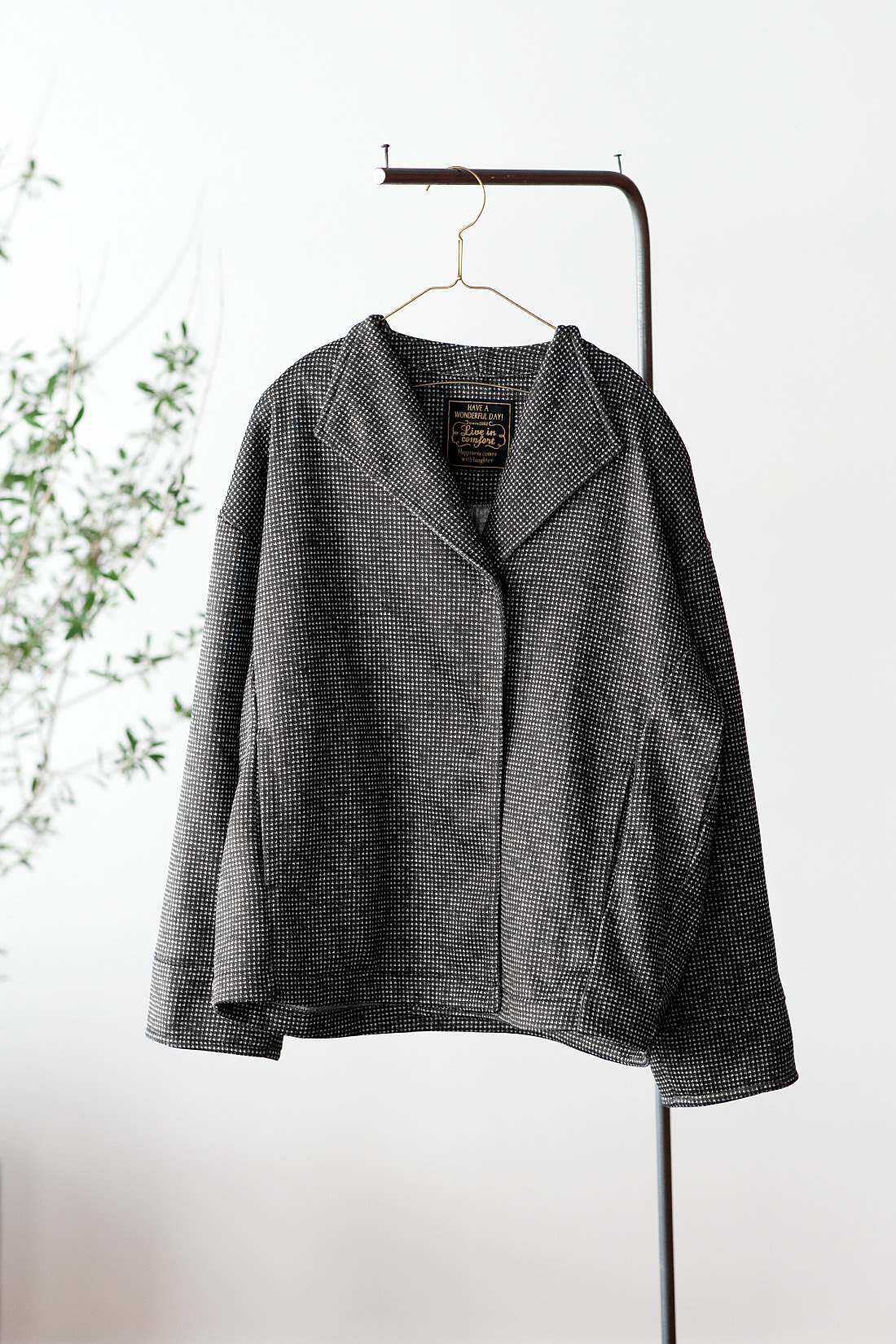 Live in  comfort|リブ イン コンフォート　きちんと見えて 着心地パーカー級！　裏起毛カットソーダブルコート〈ブラック〉　