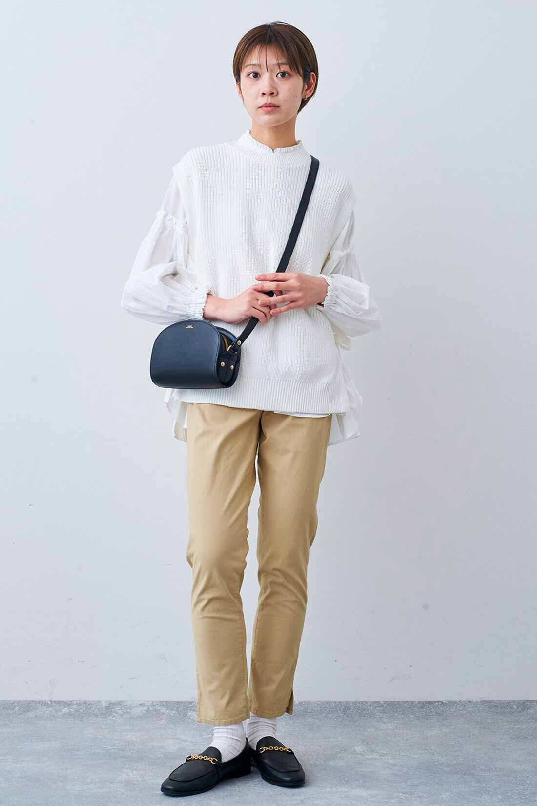 Live in  comfort|リブ イン コンフォート Live love cotton（R）プロジェクト コーデをアップデートできる オーガニックコットンニットベスト〈ホワイト〉