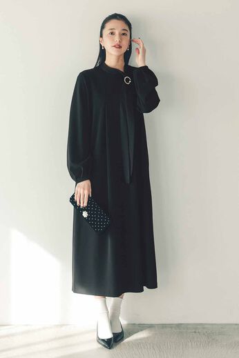 Live in  comfort | ブローチ付きカットジョーゼットＢＫワンピリブイン