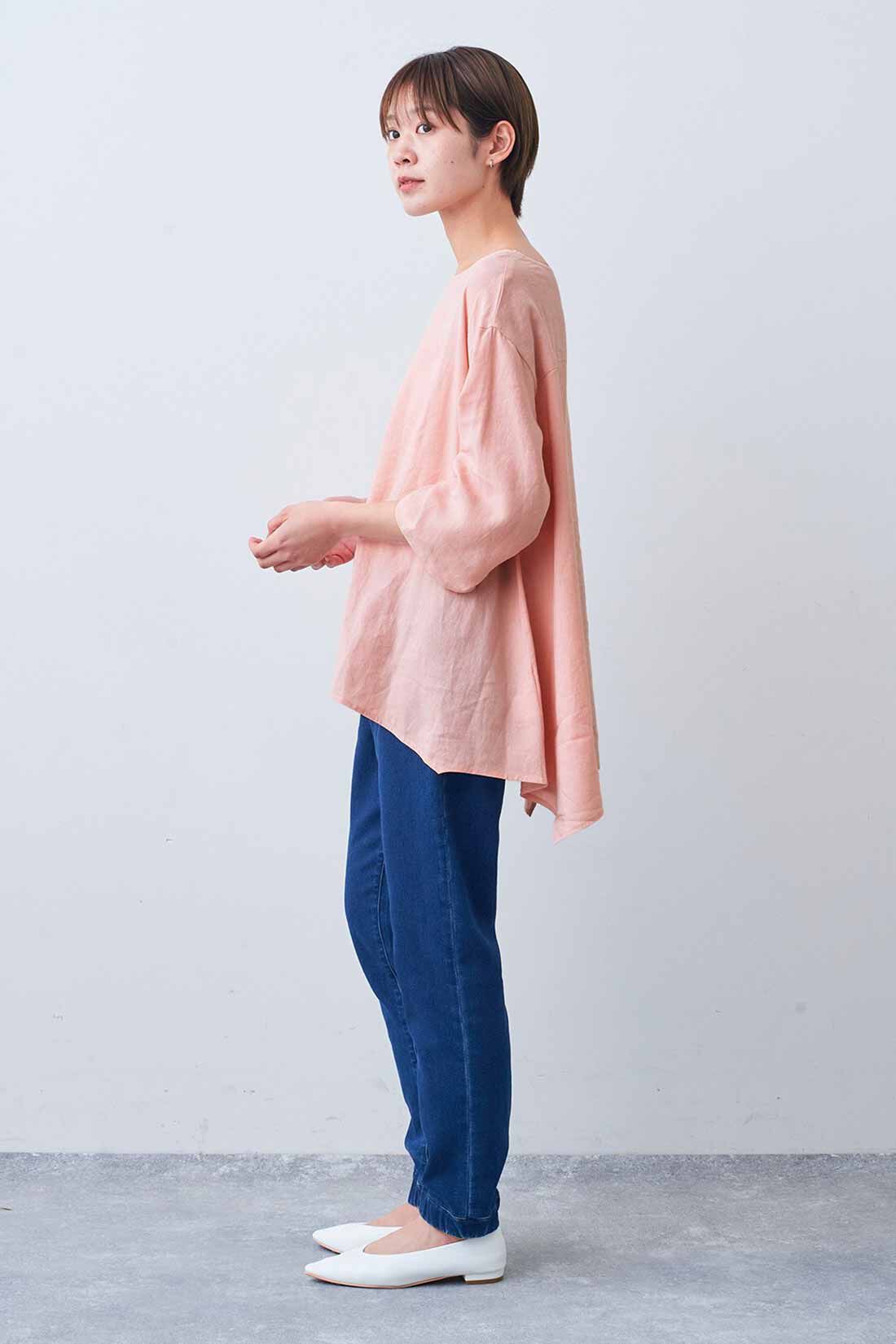 Live in  comfort|リブ イン コンフォート はまじとコラボ 揺れるヘムラインを楽しむ麻混トップス【まとめ買いキャンペーン】