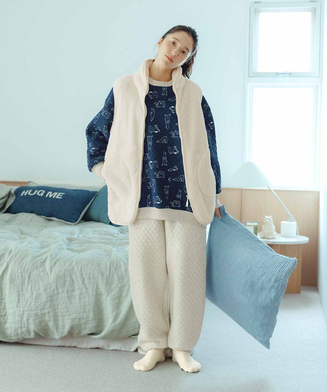 Live in  comfort|旭山動物園・ボルネオの森応援商品　リブ イン コンフォート　ホッキョクグマと一緒にすやすや　ふんわりやさしいコットンのキルティングパジャマ