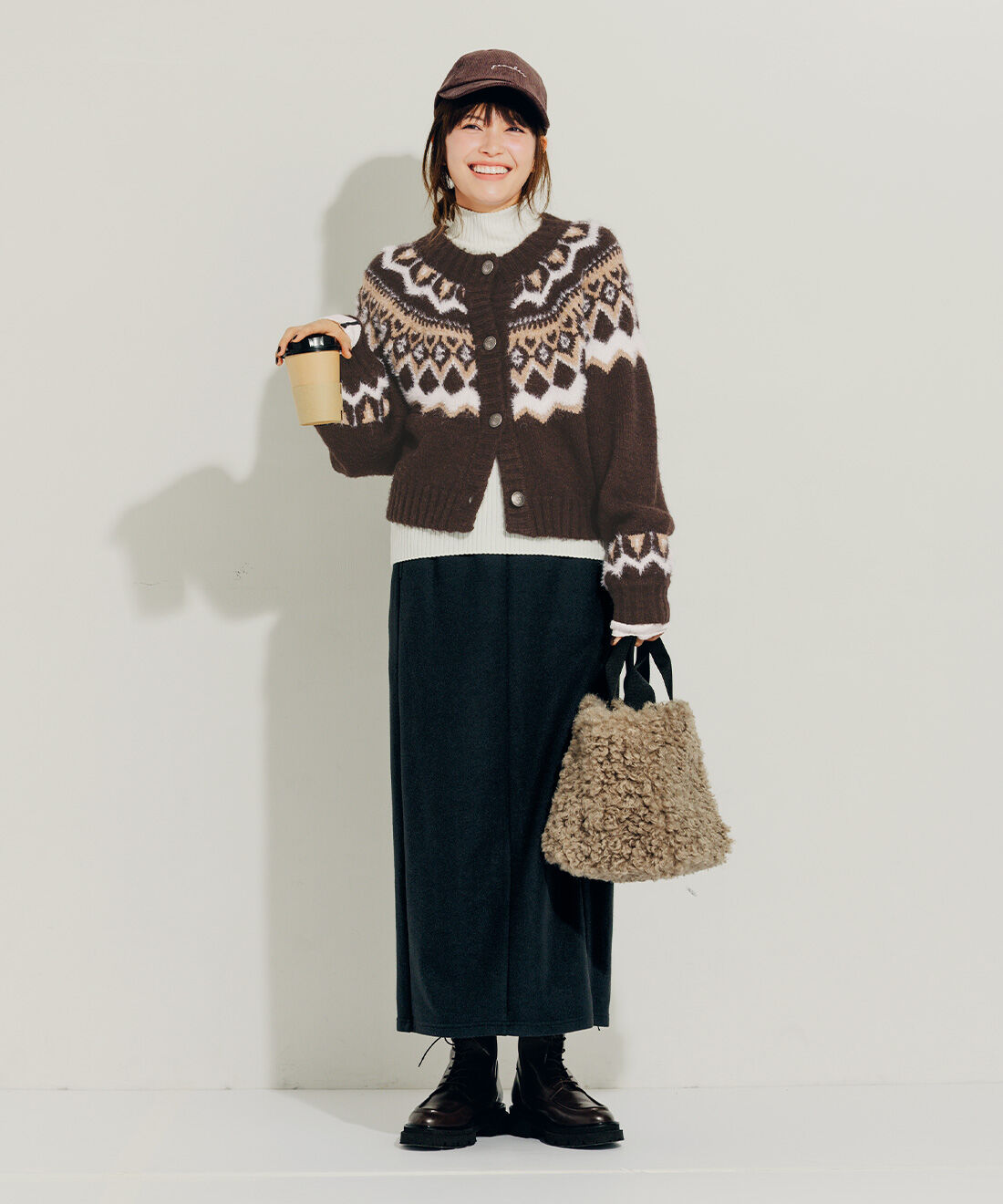 Live in  comfort|リブ イン コンフォート 外でも家でも極上の暖かさ！ リラックス裏ボアカットソーロングスカート