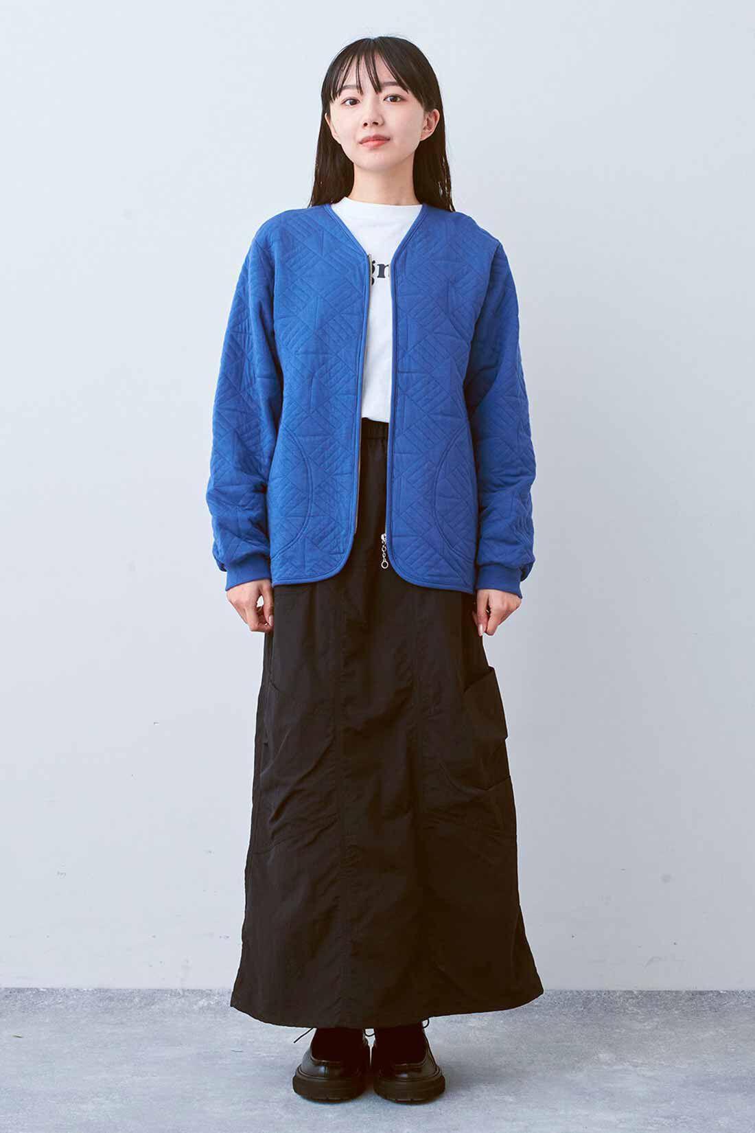 Live in  comfort|リブ イン コンフォート 撥水（はっすい）機能がうれしい ワークテイストのパラシュートスカート〈ブラック〉