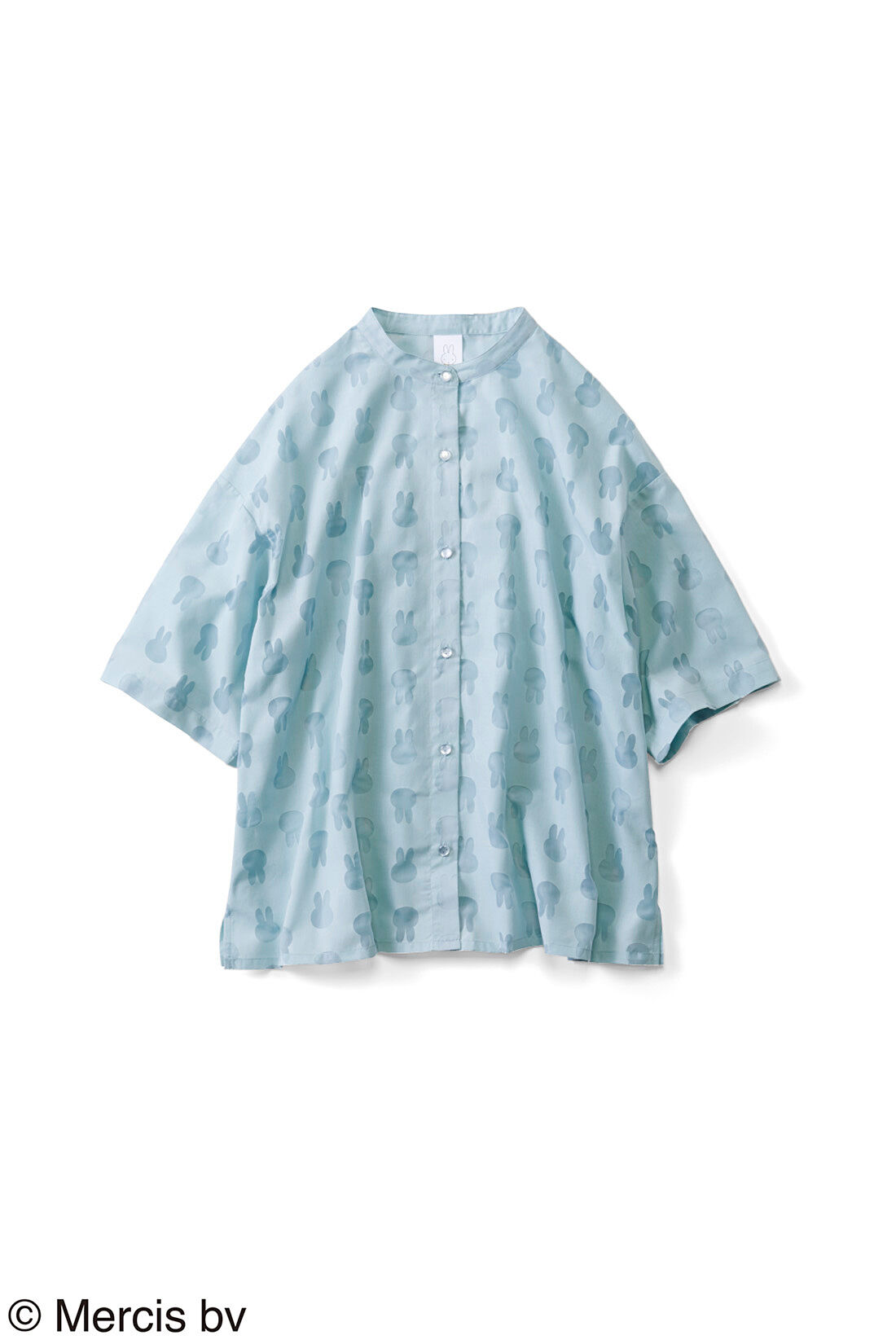 Live in  comfort|【6月分以降お届け】リブ イン コンフォート　ミッフィーのお顔シルエットの オパール加工ブラウス〈ソーダブルー〉