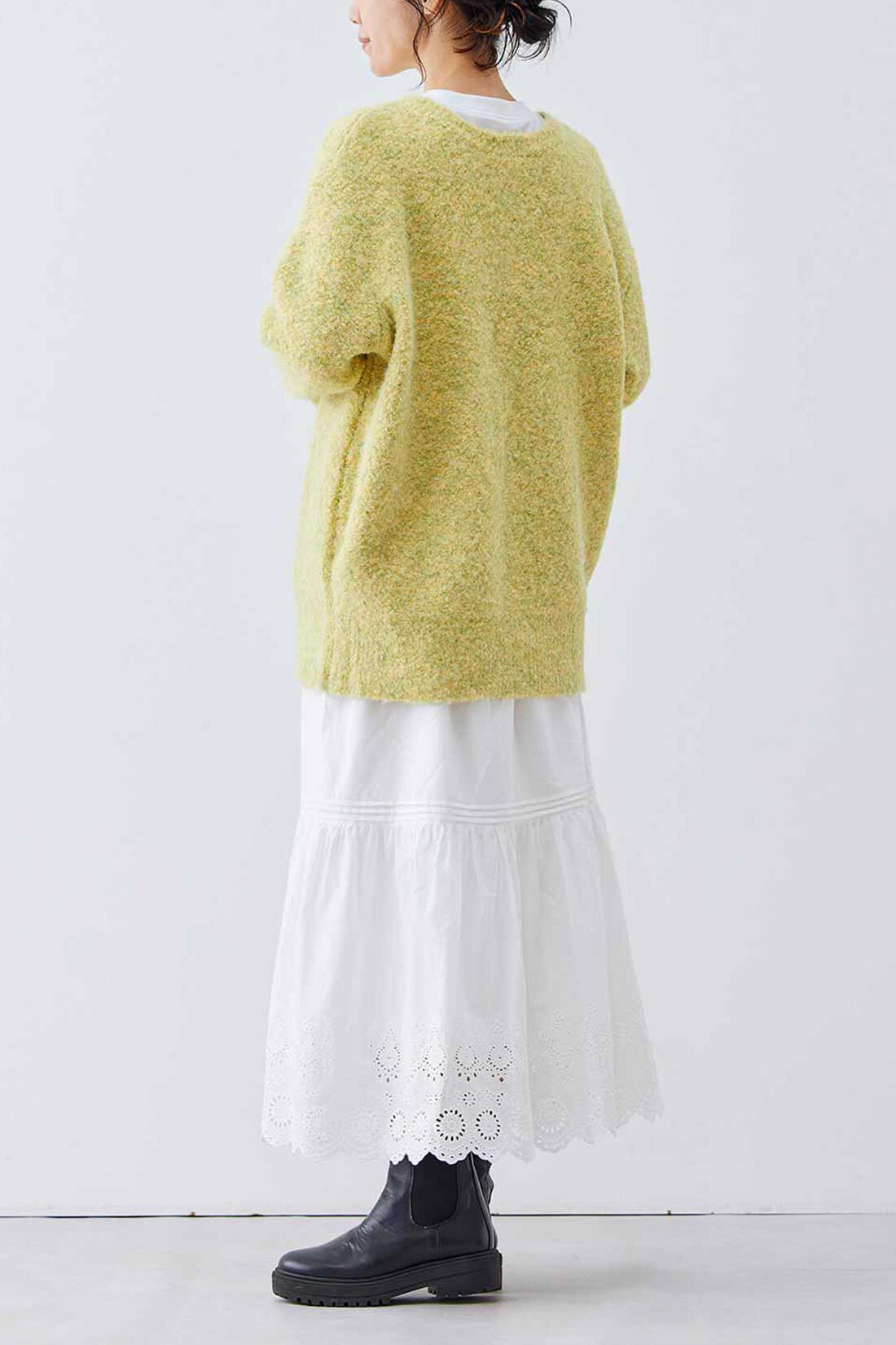 Live in  comfort|リブ イン コンフォート 前後着られる！ プードルヤーンのウォッシャブルニットカーディガン