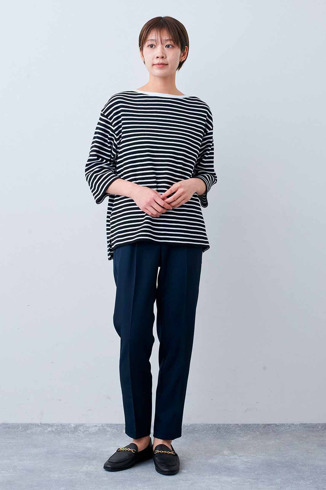 Live in  comfort|リブ イン コンフォート Live love cotton（R）プロジェクト 肌心地やわらかな 大人ボーダーワッフルトップスの会