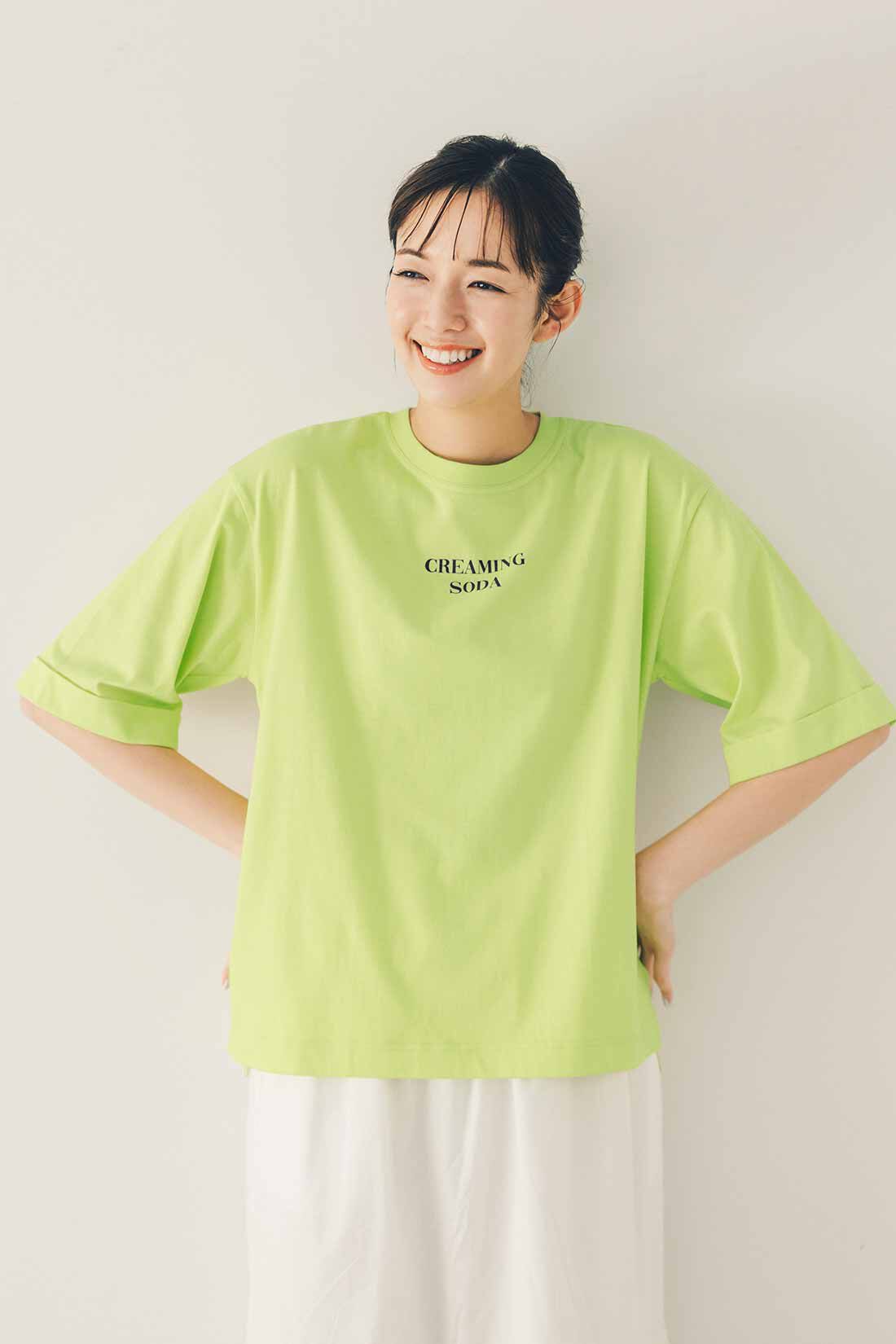 Live in  comfort|リブ イン コンフォート×500色の色えんぴつコラボ トルコオーガニックコットン五分袖Tシャツ