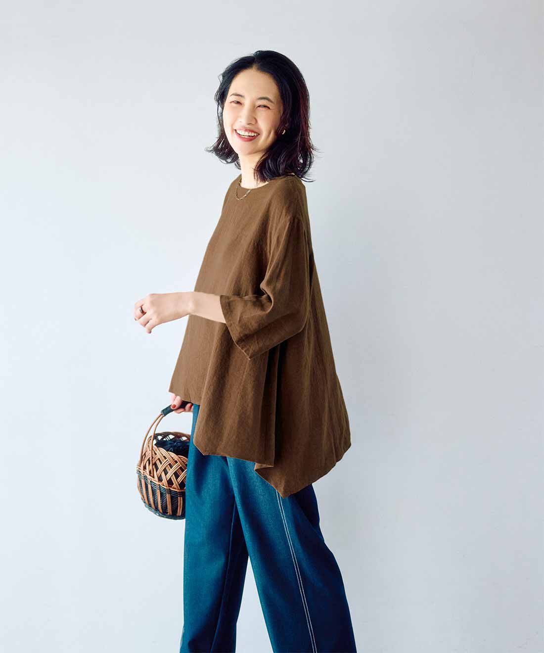 Live in  comfort|リブ イン コンフォート はまじとコラボ 揺れるヘムラインを楽しむ麻混トップス【まとめ買いキャンペーン】