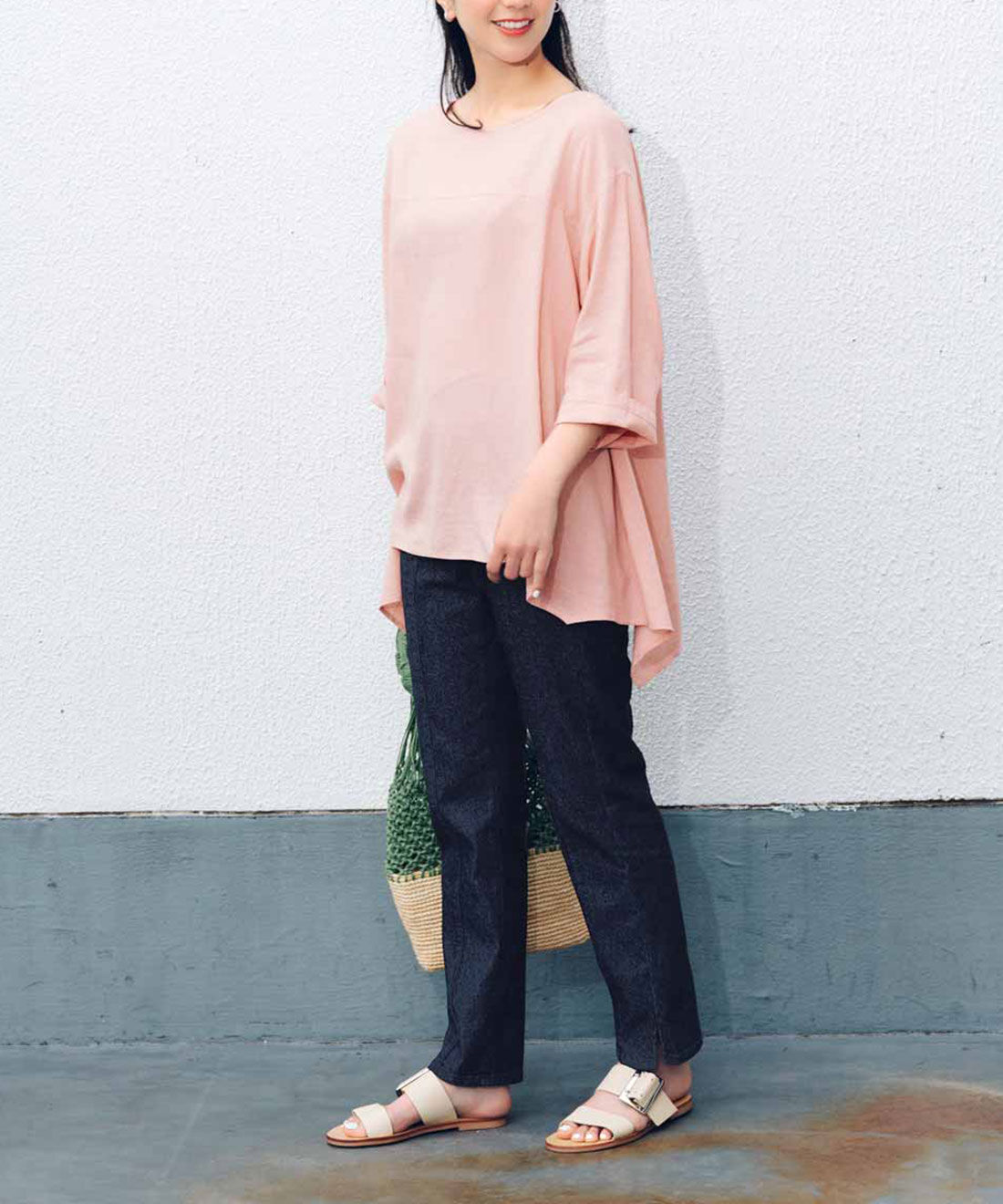 Live in  comfort|リブ イン コンフォート 接触冷感＆吸汗速乾で暑い日も涼やか すっきりスリムストレートのらくちんデニムパンツ