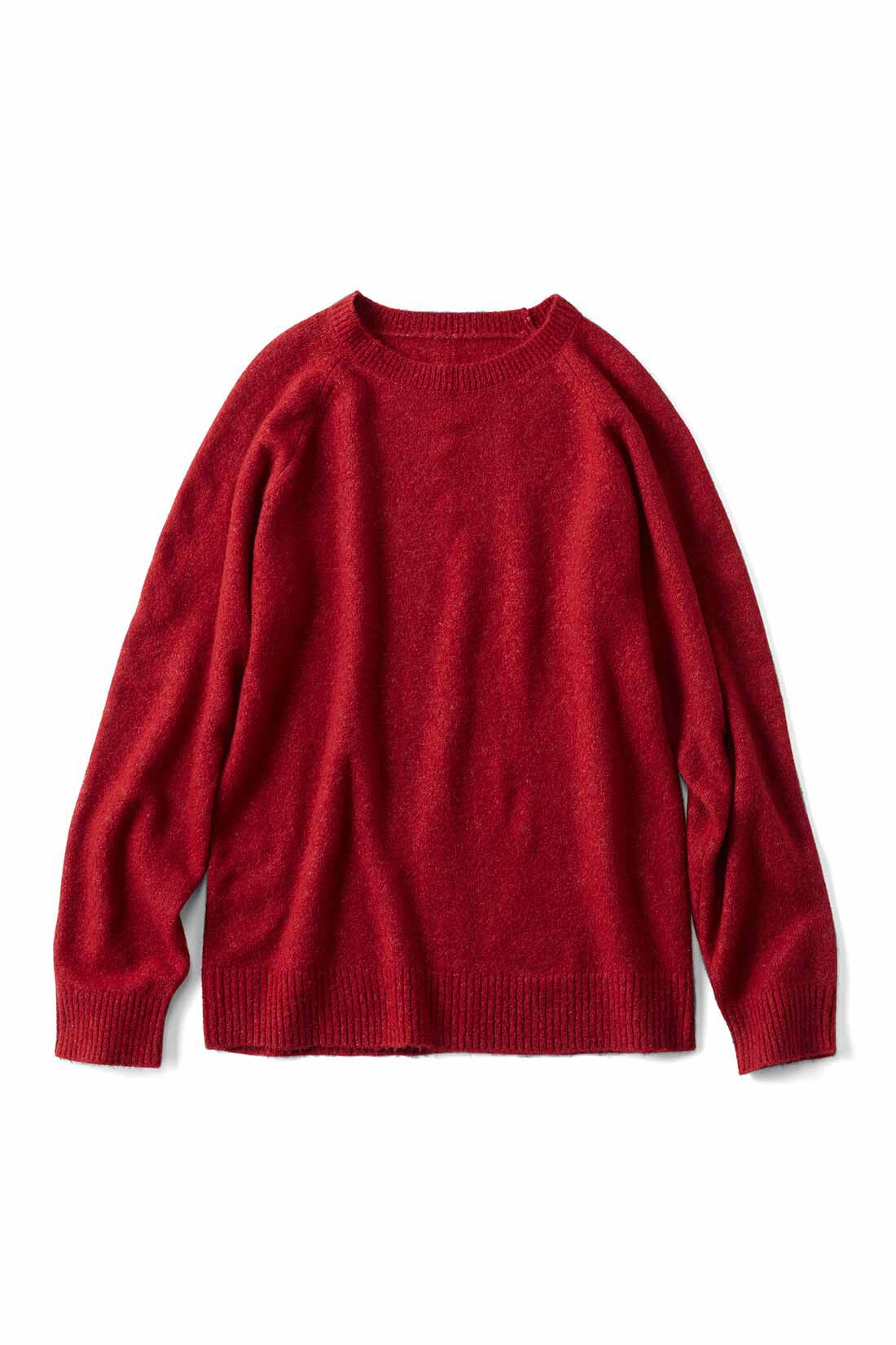 Live in  comfort|リブ イン コンフォート ふんわりやさしいヤク混素材のウォッシャブルニットトップス|〈レッド〉