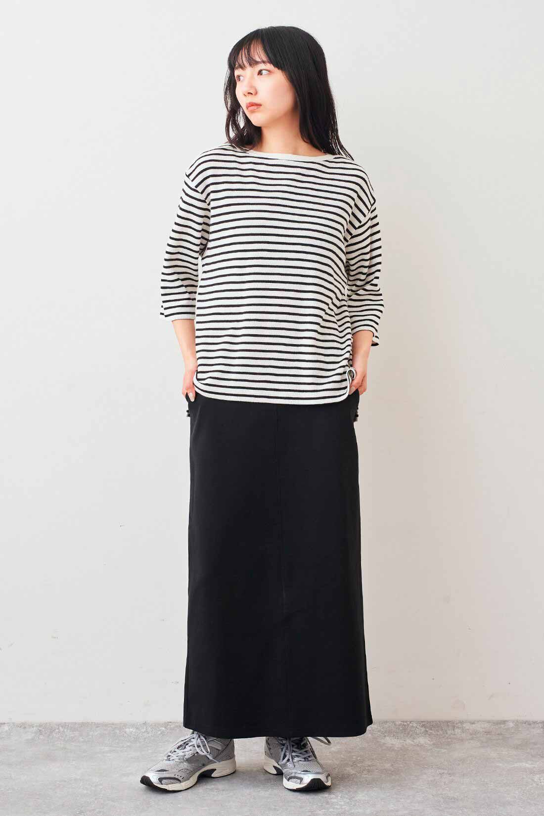 Live in  comfort|リブ イン コンフォート Live love cotton（R）プロジェクト 肌心地やわらかな 大人ボーダーワッフルトップスの会