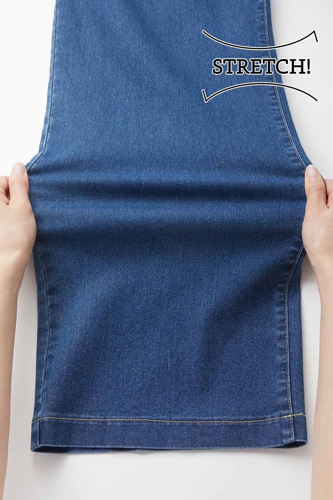 Live in  comfort|リブ イン コンフォート 接触冷感＆吸汗速乾で暑い日も涼やか 短め丈のワイドデニムパンツの会