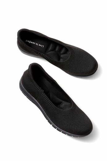 Live in  comfort | ニットスニーカーパンプス〈ＢＫ〉リブイン