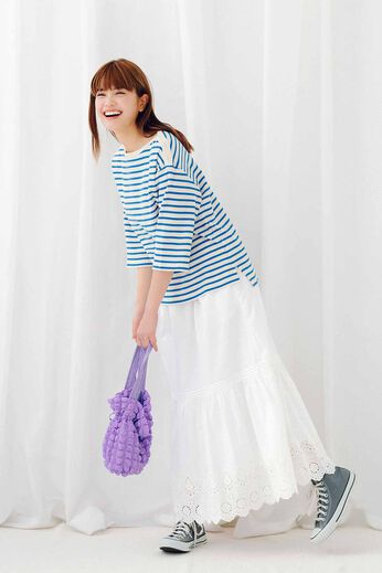 Live in  comfort | Ｌｉｖｅ　ｌｏｖｅ　ｃｏｔｔｏｎ 肌心地 やわらか 大人 ボーダー ワッフル トップス 会